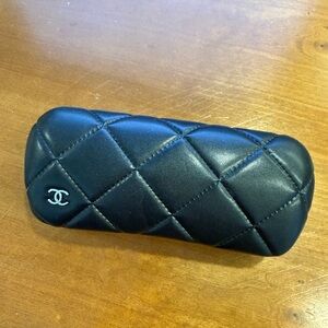 CHANEL Black Quilted Glasses Case